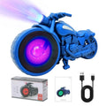 Retro Design Portable Bluetooth Speaker Motorcycle Replica TF Card LED FM Radio--Blue