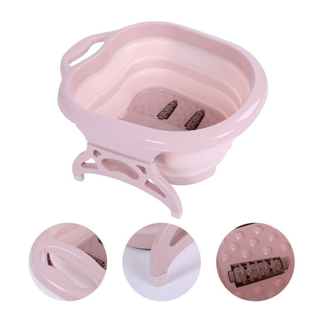 Foot Spa Pedicure Wet Bath Bubble Massage Bucket Feet Therapy Soothing Folding UK NEW