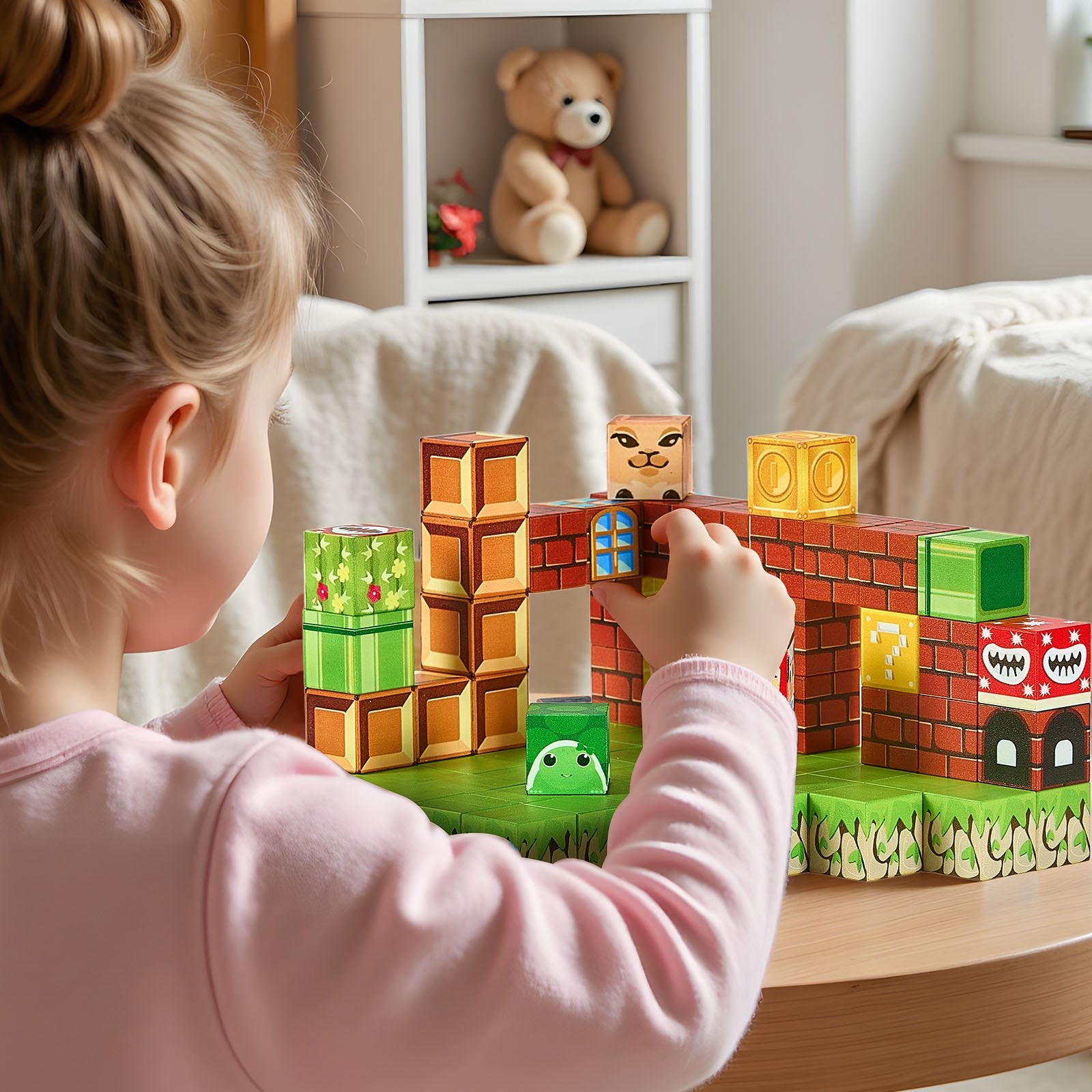 Magnetic Blocks, 100 PCS Magnet Blocks Set, Magnetic Building Cubes For Kids, STEM Montessori Sensory Toys For Christmas Birthday Gift, Construction Stacking Toy For Ages 3 And  Years Old Boys & Girls