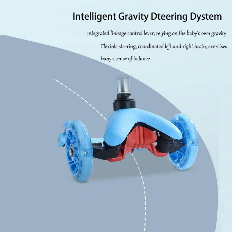 Kids Child Kick Push Scooter 3 Wheels LED Flashing Tilt Lean Boys Girls Scooter